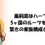 嵐莉菜はハーフ？5ヶ国のルーツを持つ驚きの家族構成と経歴